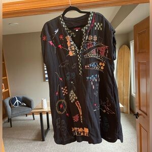 Johnny Was BIYA cotton embroidered Cartegena dress